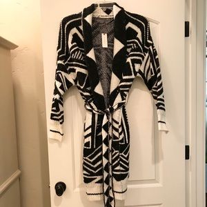 NWT Anthropologie black & white cardigan  - Size L